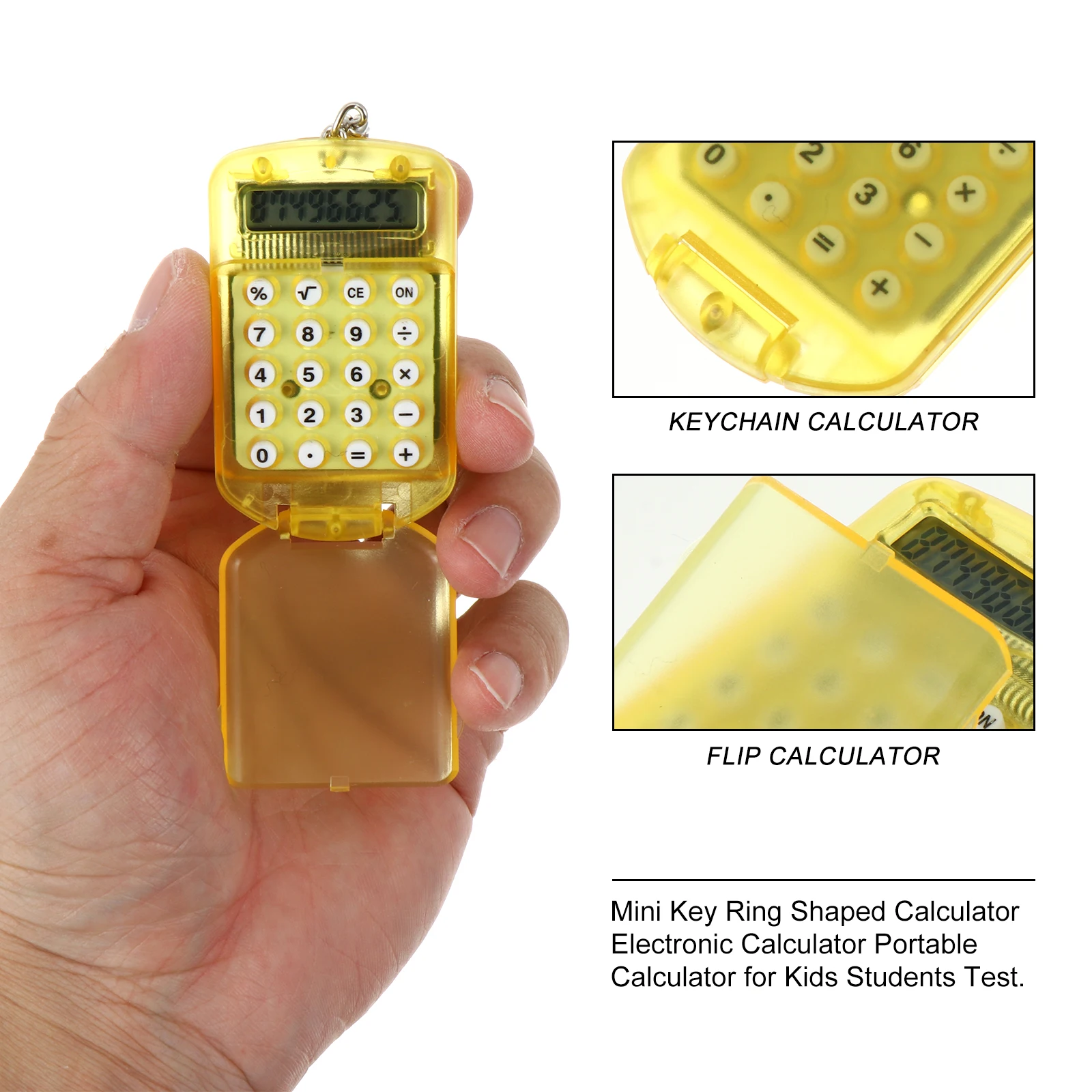 3pcs Mini Electronic Keychain 8 Digits Pocket Key Ring For Students Tiny Small Portable Calculator Mini Calculator For Daily Use