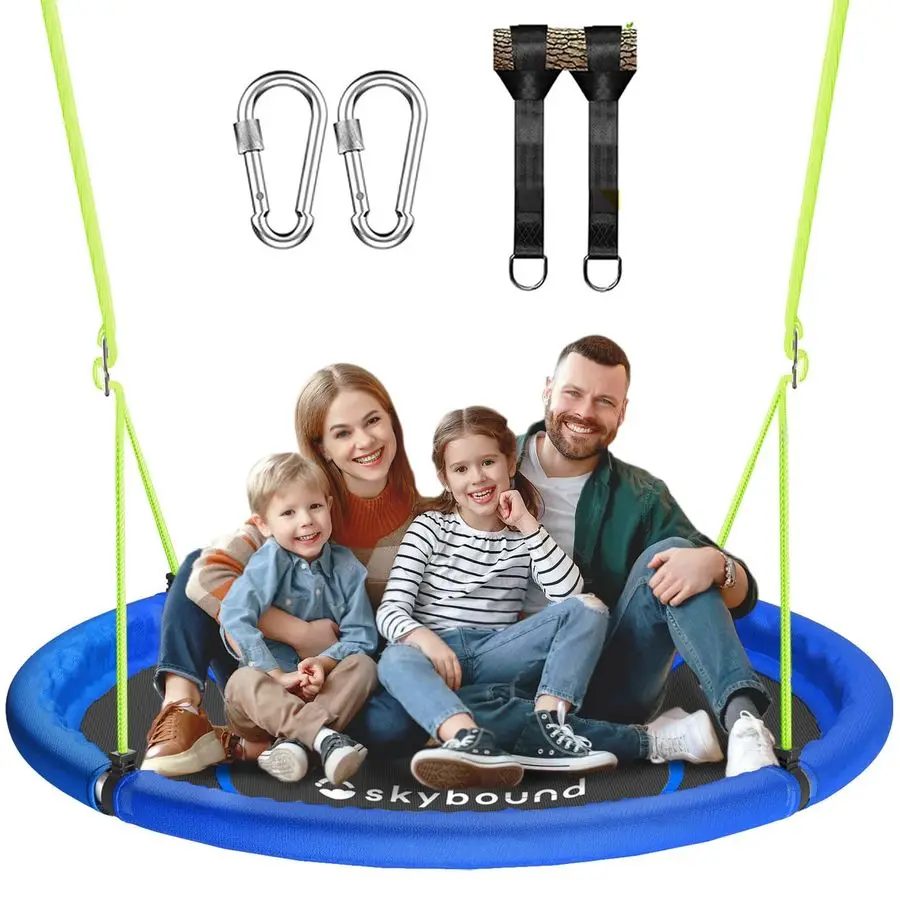 

Tree Swing 600LB Weight Capacity with Hanging Carabiners, Waterproof Flying Saucer Swing for Kids Adults, Durable Outdoor Disc S