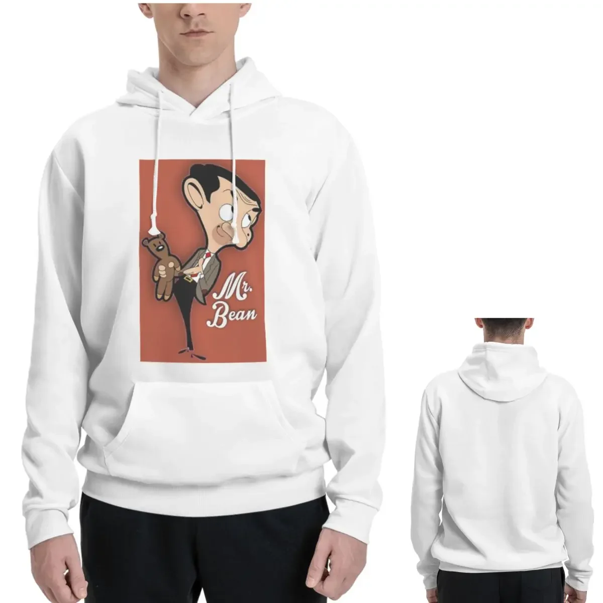 

Толстовки с героями мультфильмов Mr. Bean, мужские и женские повседневные пуловеры, толстовки в стиле хип-хоп с длинными рукавами и капюшоном, осень-зима