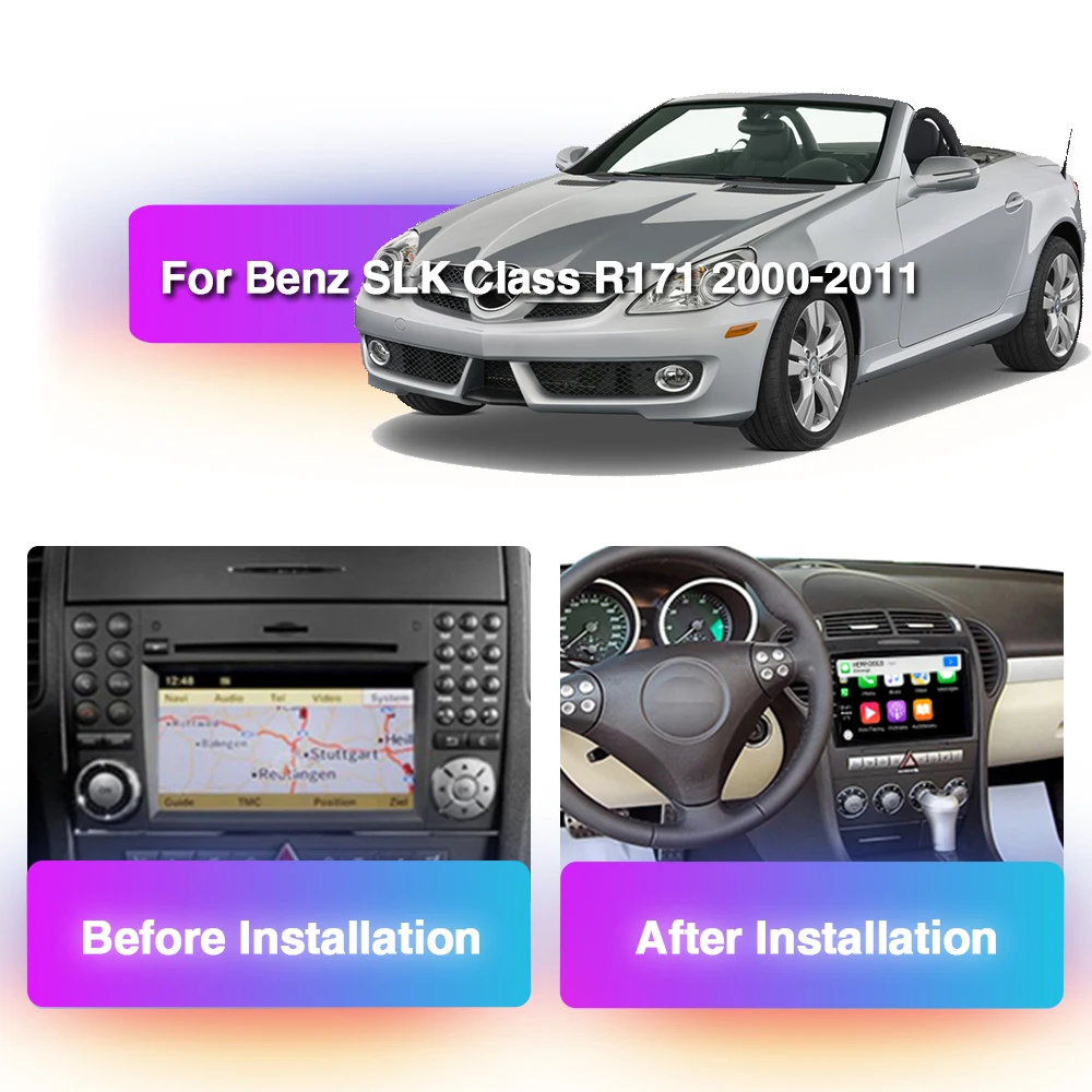 Wireless Carplay 2 Din Android 12 Car Multimedia Player For Benz SLK R171 W171 SLK2000 2001-2012 Navi GPS Radio Stereo Wifi 128G