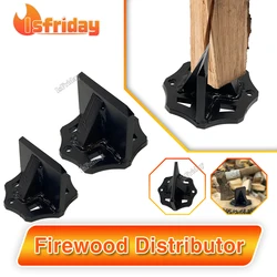 Firewood Distributor Handmade Cast Iron Kindling Firewood Splitter Manual Firewood Cutting Ornaments Storage Rack Home Supplies