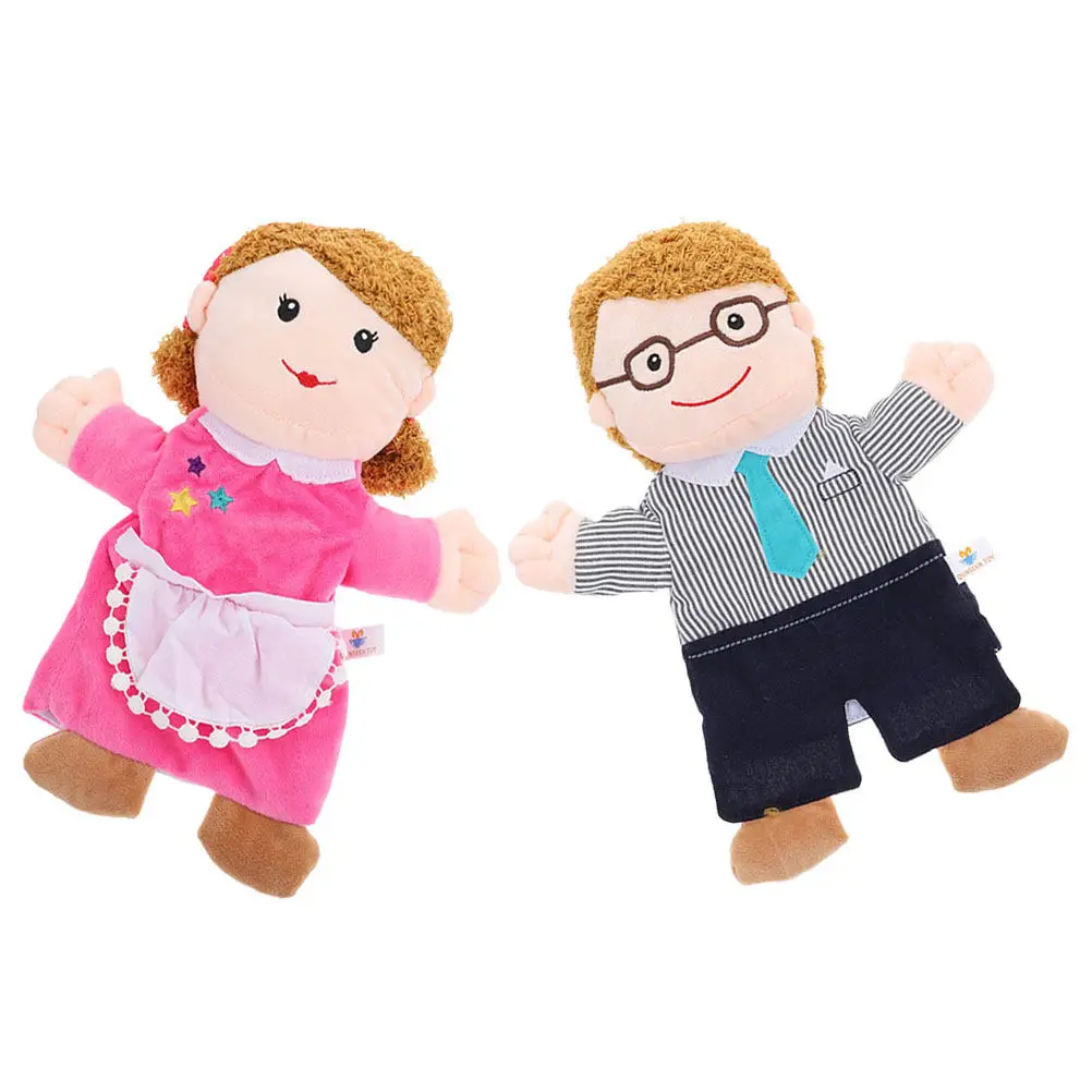 

2Pcs Family Hand Puppets Mother Father Cartoon Educational Role Play Storytelling for Kids Toddlers Classroom Performance Fun