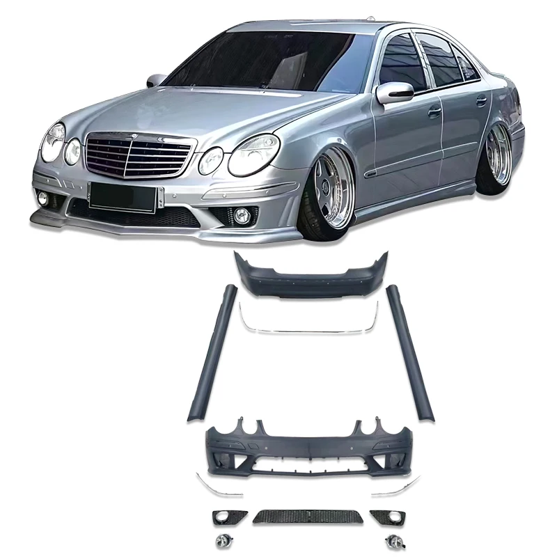 

Автомобильный бампер для 2006-2009 Benz E Class W211 Обновление в стиле AMG Комплект кузова для Benz E280 Передний бампер Задний бампер Боковая юбка