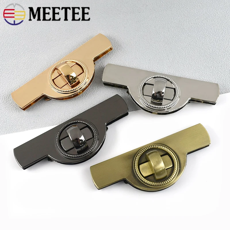 

1-5Pcs Meetee 80*30mm Metal Purse Buckle Shoulder Bag Twist Turn Closure Handbag Decor Snap Lock Clasp DIY Hardware Accessories
