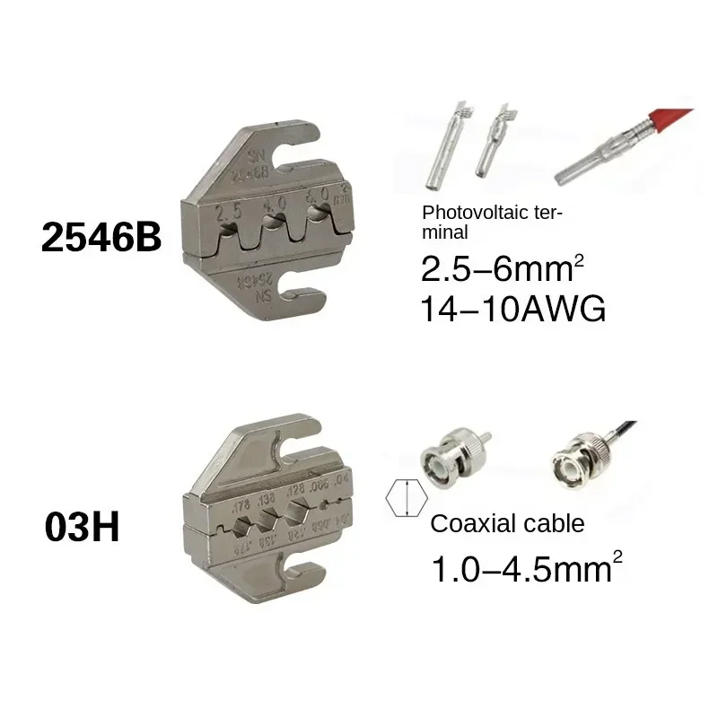 Crimpando a ferramenta Alicerça, Crimp Jaw Set,4mm Slot Jaws, SN-48BS, 58B, 02C, 2546B, 2549, 06, X6, 06WF, 03H, usado para frisar terminais