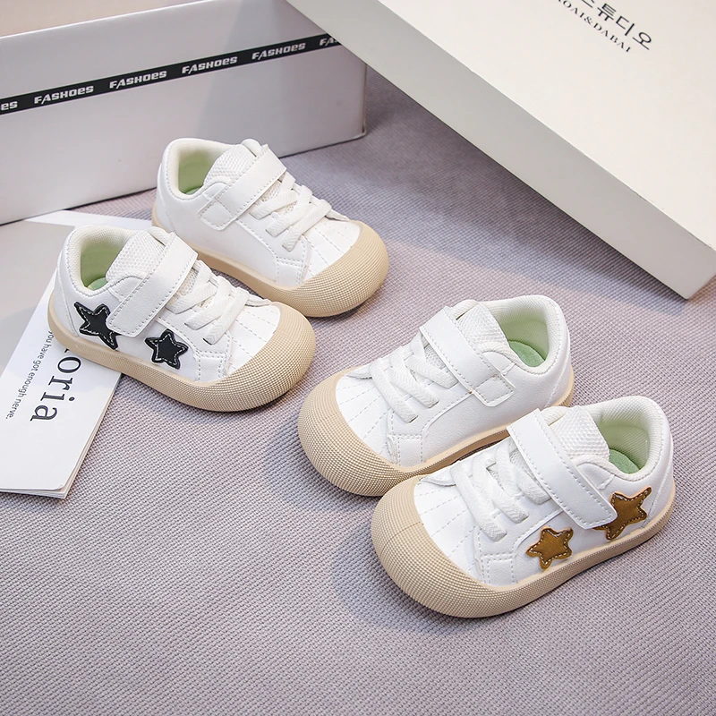 

Children's Toddler Small White Shoes Spring Autumn New 0-6 Years Old Khaki Boys Girls Single Shoes Soft Non-slip Kids Sneakers