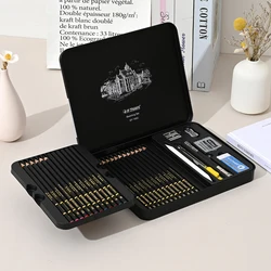 31 Pcs Painting Set Sketch Set,Metal Box Packaging,Professional Art Supplies, Including Graphite Pencils,Charcoal Pencils,Blend