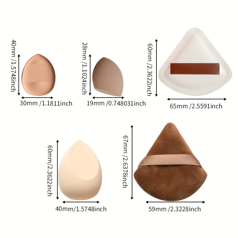 مجموعة إسفنجة مكياج نباتية مكونة من 22 قطعة - 4 منتفخة لبودرة و6 صغيرة و4 مقاس XL و6 خلاطات أصابع |   مجموعة السفر الاحترافية لجميع أنواع البشرة خالية من اللاتكس