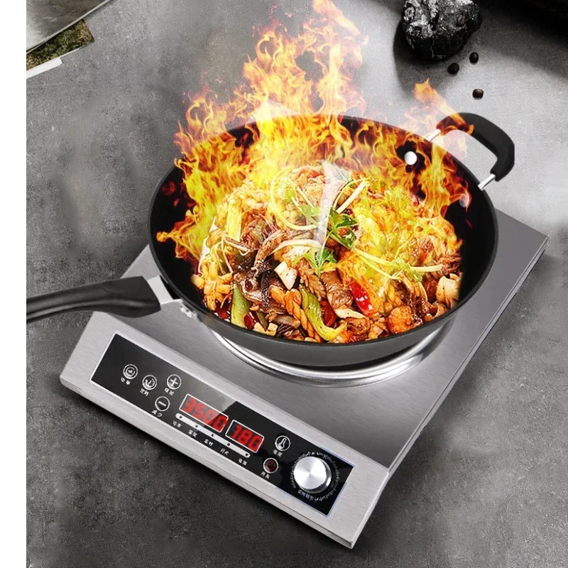 Desktop 220v Concave Induction Cooker Household Stir-fry High-power Commercial Stove Cooking Pot Integrated Concave