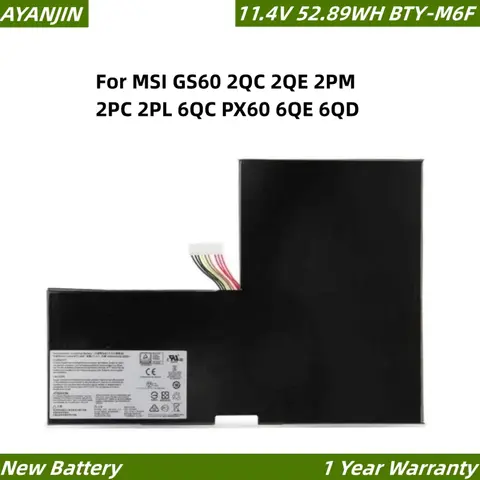 BTY-M6F 11.4V 4640mAh/52.89WH Batteria Laoptop Per MSI GS60 2QC 2QE 2PM 2PC 2PL 6QC PX60 6QE 6QD MS-16H2 MS-16H4