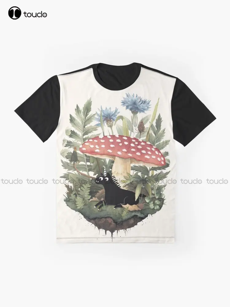 Tiny Unicorn Graphic Mushroom Botanical Floral T-Shirt Custom Aldult Teen Unisex Digital Printing Tee Shirts Custom Gift Xxs-5Xl