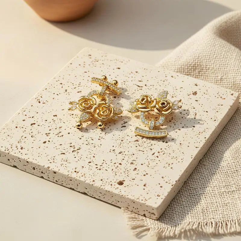 1PCS Brass Multi-row Rose Pearl Bracelet Necklace With Connecting Buckle At The End Diy Jewelry Accessories