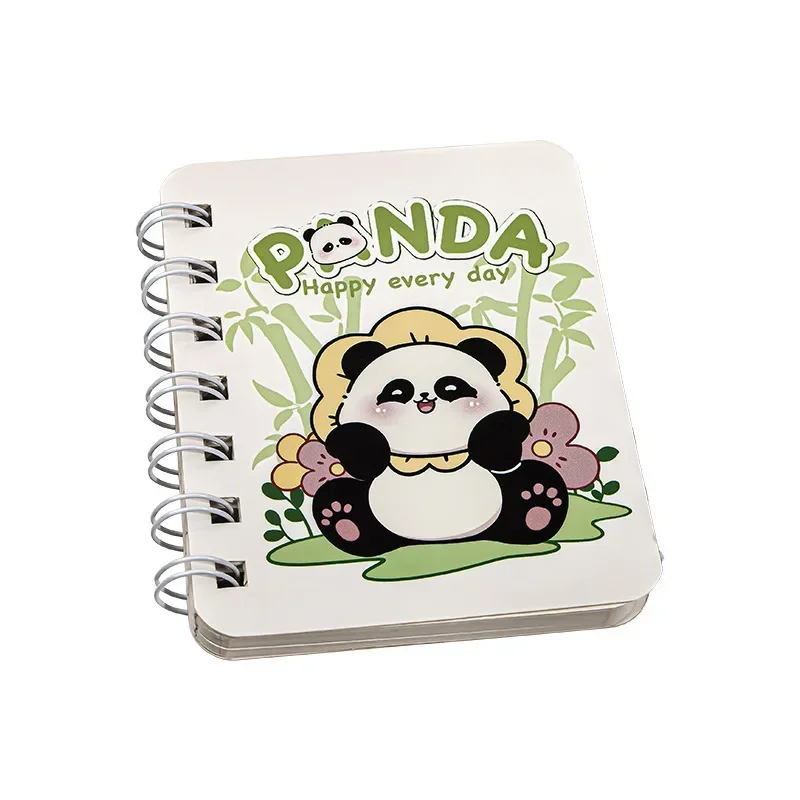 1 unidad de diario Panda Flip Coil libro espiral libro de dibujos animados Mini cuaderno Kawaii tamaño A7 cuadernos de bolsillo accesorios de oficina