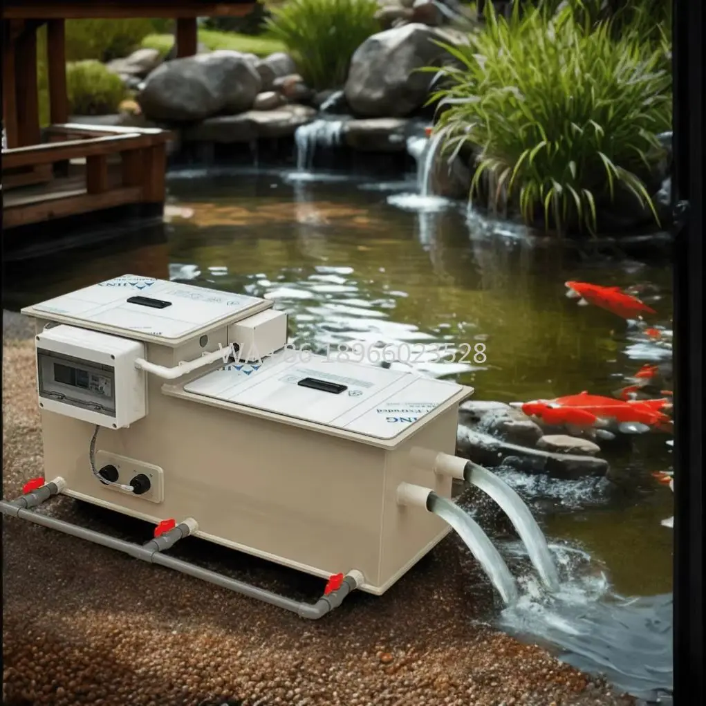 

Очистное оборудование Ras Pond Водяной насос Биомедиа Аквакультура Ферма Комбинированные барабанные фильтры для рыбного пруда Система фильтров для пруда кои