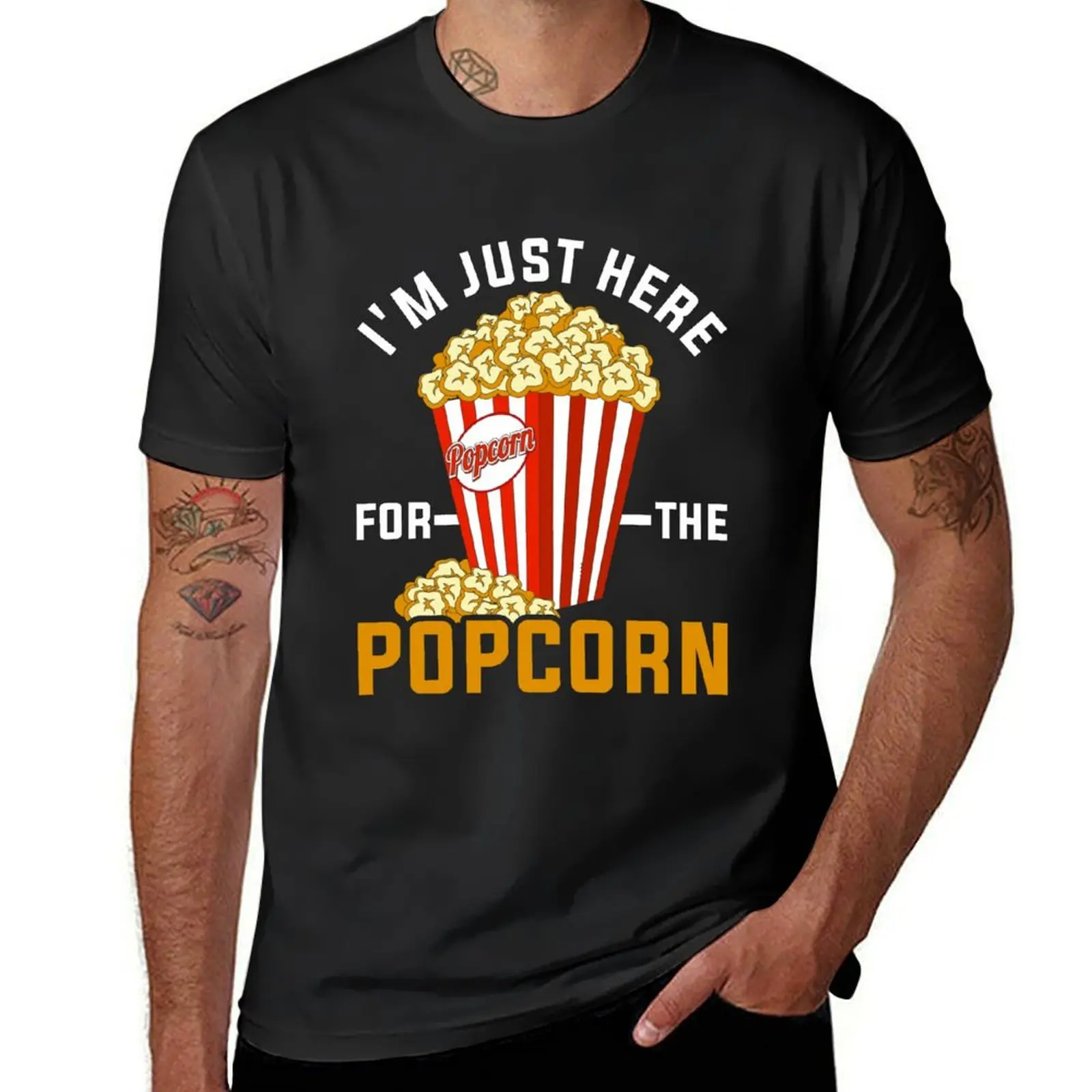 

I'm Just Here For The Popcorn T-Shirt animal prinfor boys blacks summer clothes sports fans t shirt for men