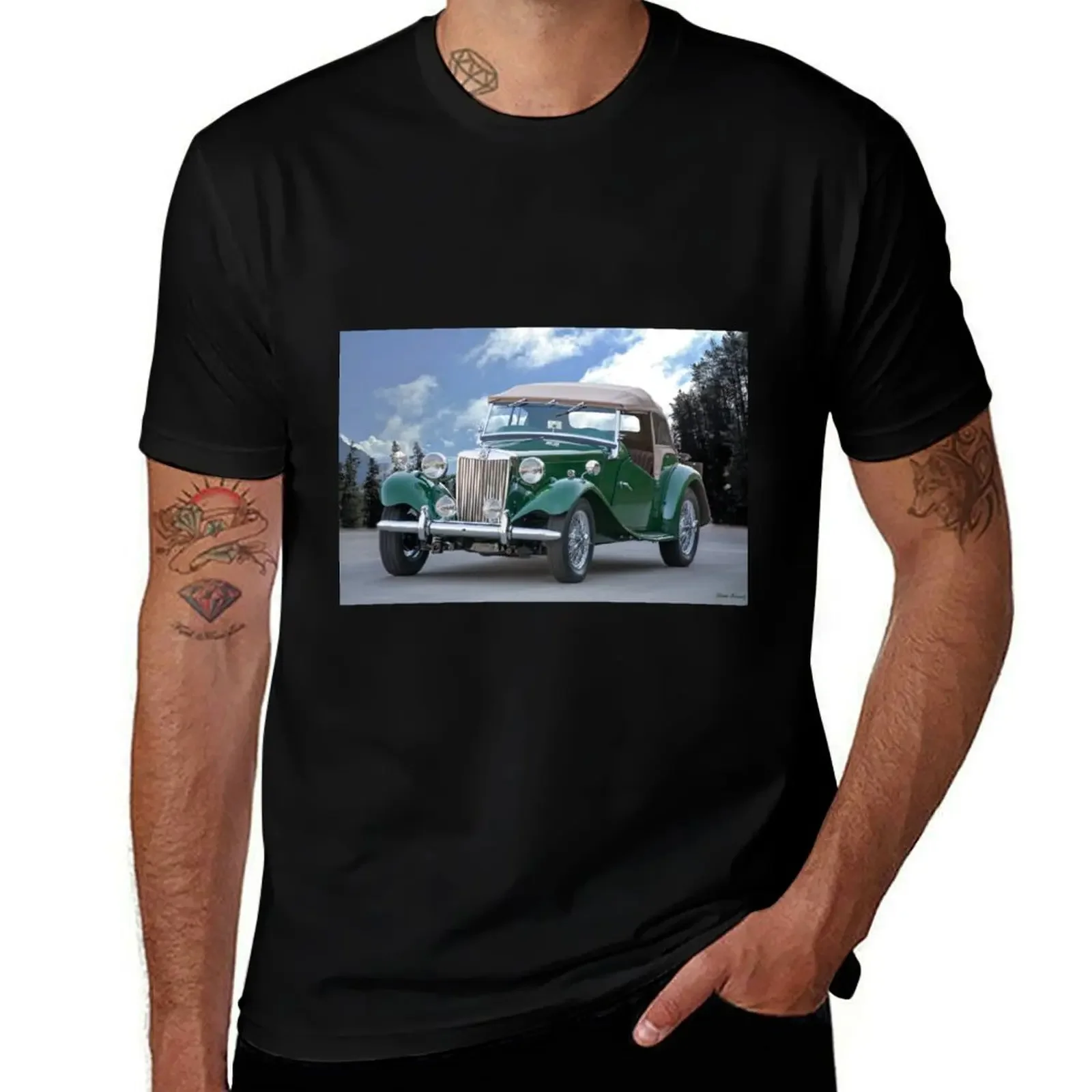 

1953 MG TD Roadster T-Shirt summer shirt custom shirt cotton graphic tees men t shirt