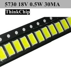 (100pcs) LED 5730 18V 0.5W 30MA Super Bright Patch Lamp Bead SMD Red yellow blue green pink purple