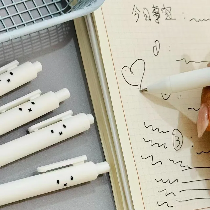 5 stücke Cartoon Miffy Kaninchen Emoji Neutral Stift Student Kawaii Schreiben Stift Büro Schnell Trocknend Unterschrift Stift