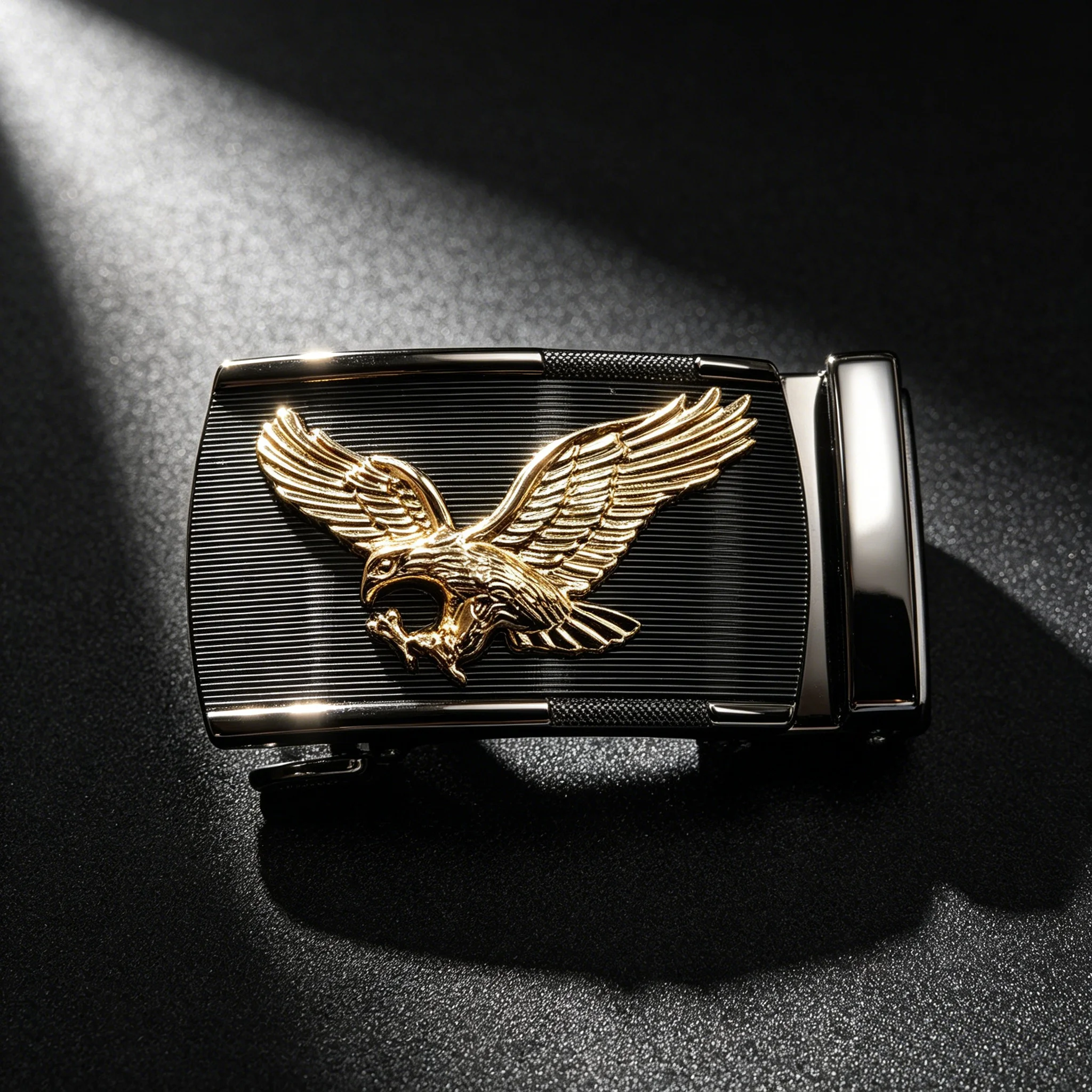 1Pcs Men Black Gold Eagle Embossed Automatic Belt Buckle Only, Alloy Waist Buckle Accessory for Office Wedding Daily Outfit, Pre