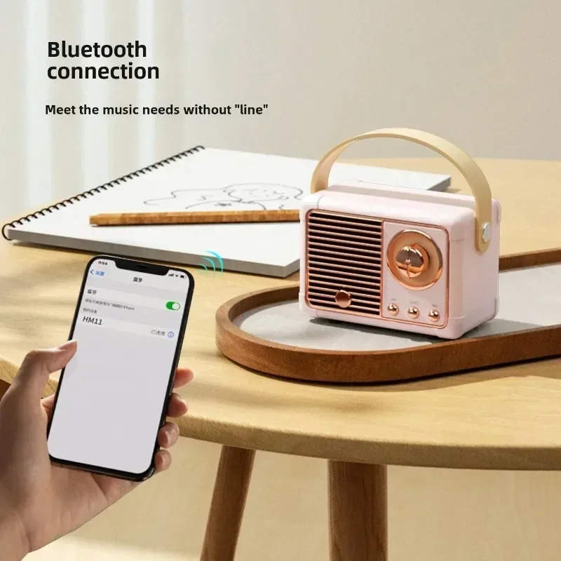 Mini Retro Bluetooth-compatible Speaker HM11 Classical Music Player Sound Stereo Decoration Mini Speakers Travel Music Player