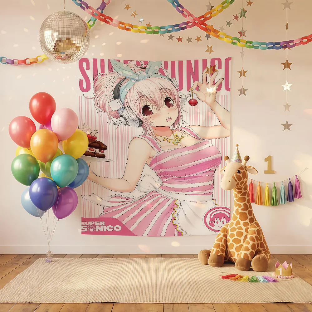 Cute Anime Super S-Sonico Girl Flag Suitable For Outdoor Camping Parties Weddings Living Room And Bedroom Decoration