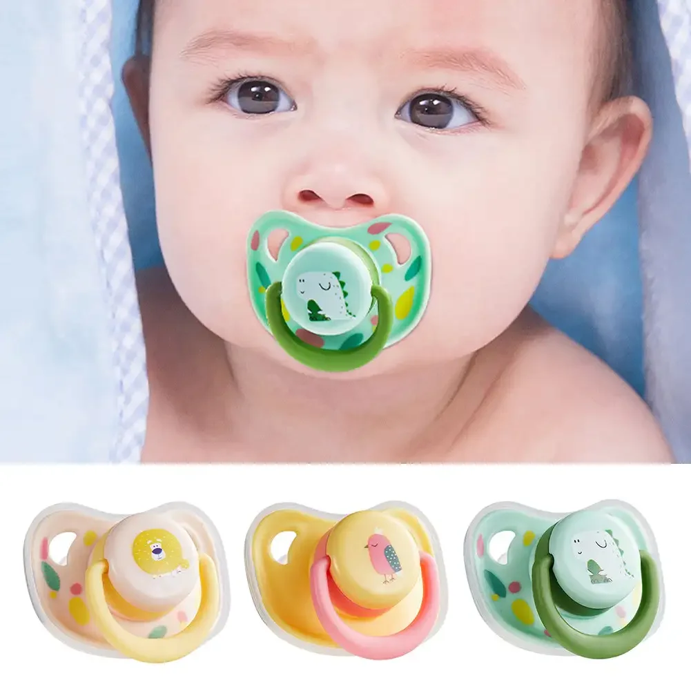 Silicone Baby Pacifier Baby Bites and Chewable Products Comfortable Nipple Appearance for Newborns Flat Pacifier Care Tools