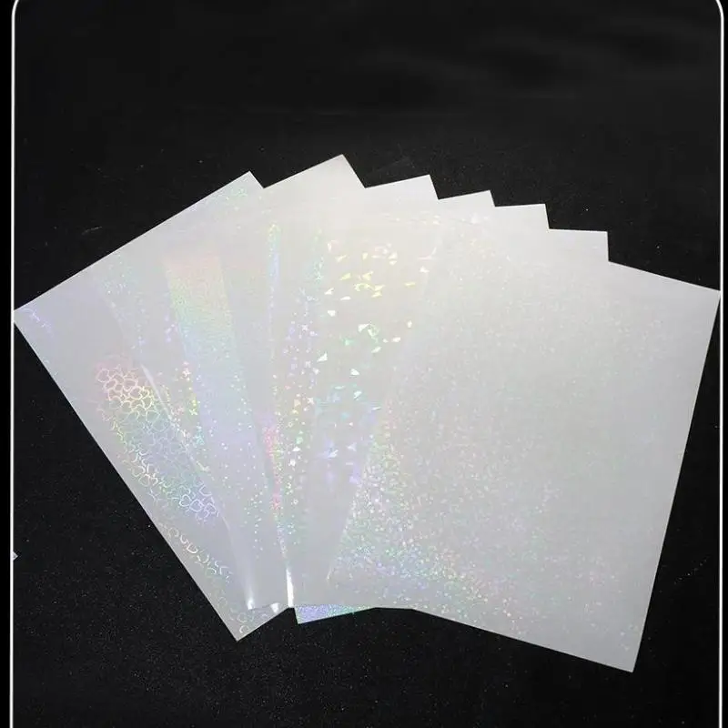 A4 Holographic Lamination Film 5Pcs Self Adhesive Sticker Sheets Waterproof Transparent for Labels and Scrapbook view 3