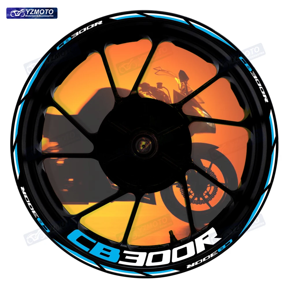 

For Honda CB300R Motorcycle Racing 17 Inch Front And Rear Wheel Hub Waterproof Sticker Reflective Rim Decal Decorate Stickers