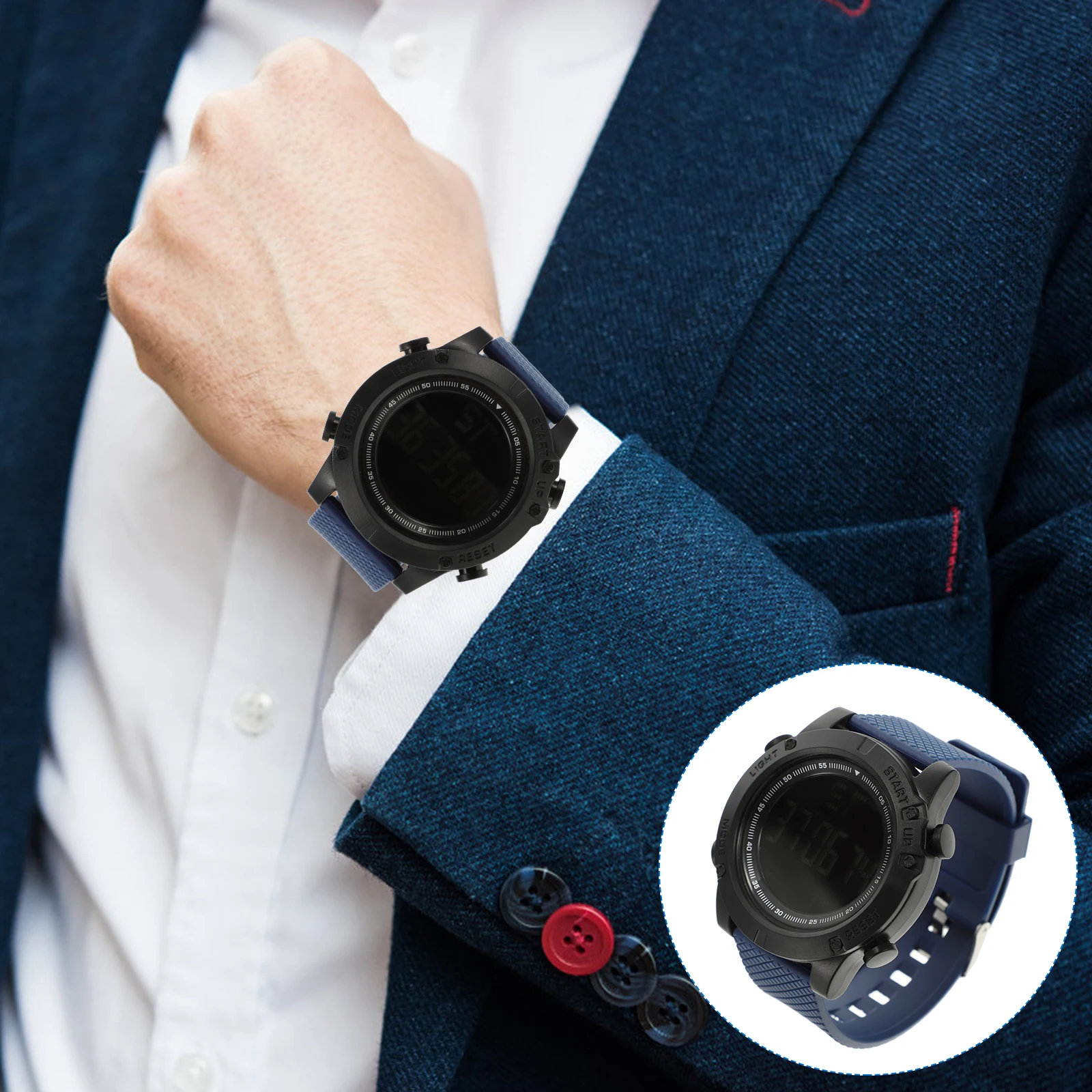 

Watches Electronic Girls Digital Men Waterproof Multifunction Mens Kids Blue for Boys Nurse