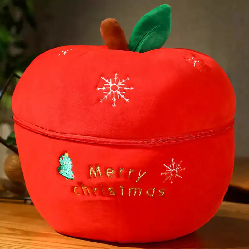 Weihnachten santa claus schneemann plushies versteckt in einem apfel als geschenk für freunde