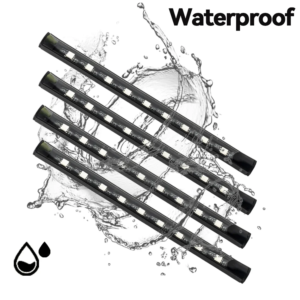 LED سيارة القدم ضوء المصباح المحيطة مع USB اللاسلكية التحكم عن بعد بالموسيقى وسائط متعددة أضواء الزخرفية الداخلية للسيارات