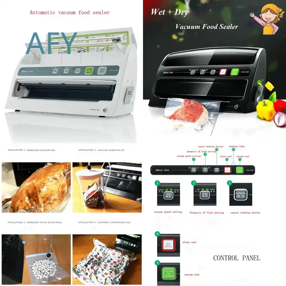 MS1160 Automatic Dry Wet Vacuum Sealer for Household Food Preservation Packing Machine Vacuum Film Sealing Machine for