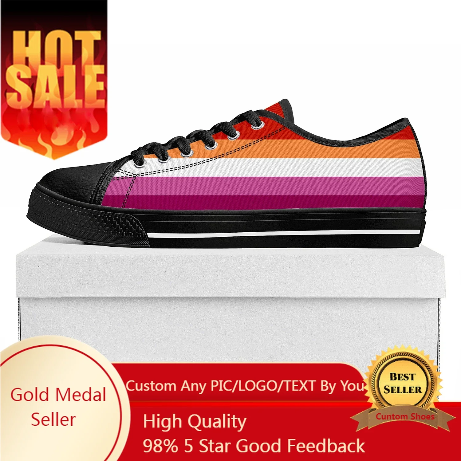 

Lesbian Pride Design Low Top High Quality Sneakers Mens Womens Teenager Tailor-made Shoe Canvas Sneaker Casual Couple Shoes