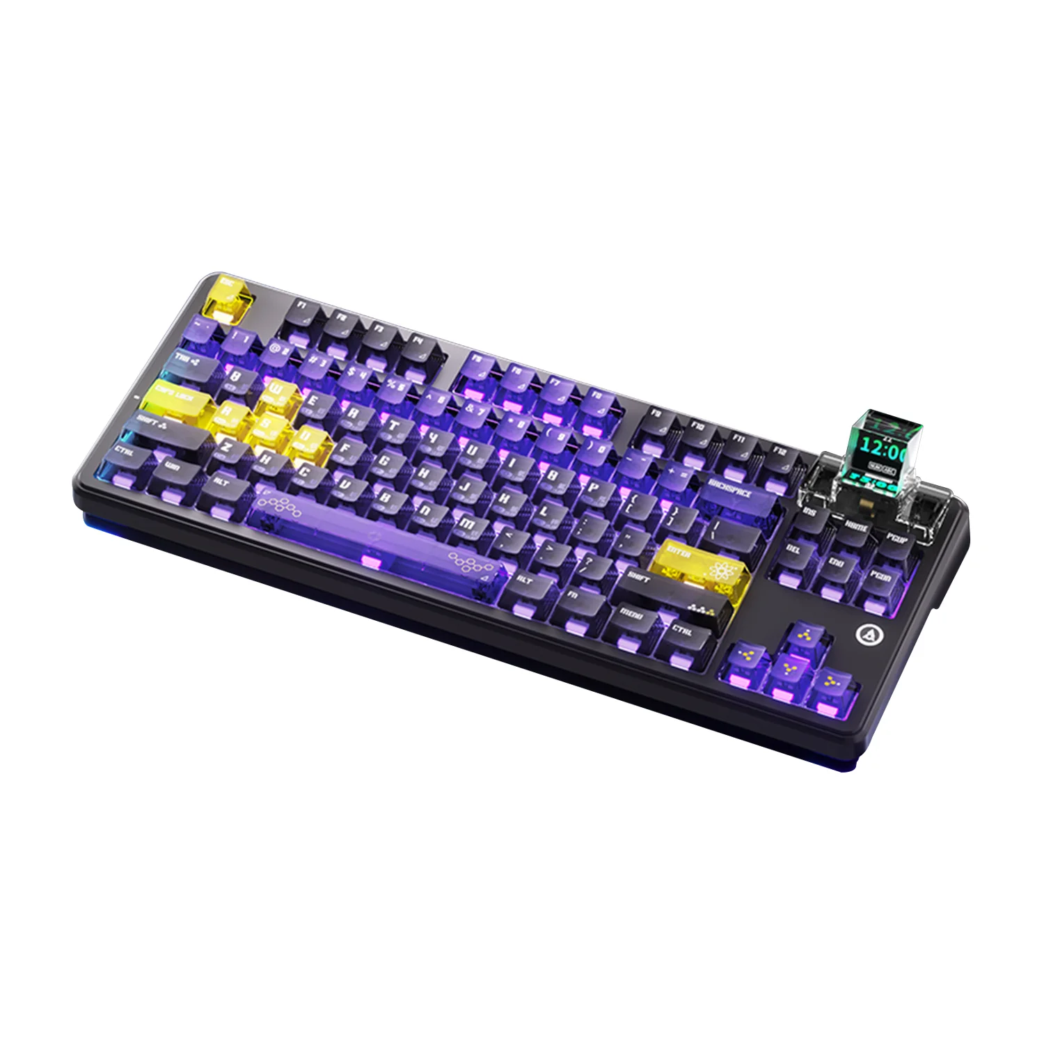 

Механическая игровая клавиатура Ajazz MK87 Prism, беспроводная, трехрежимная, 10000 мАч, с RGB-подсветкой, TFT-дисплеем и поворотной ручкой, с возможностью горячей замены клавиш