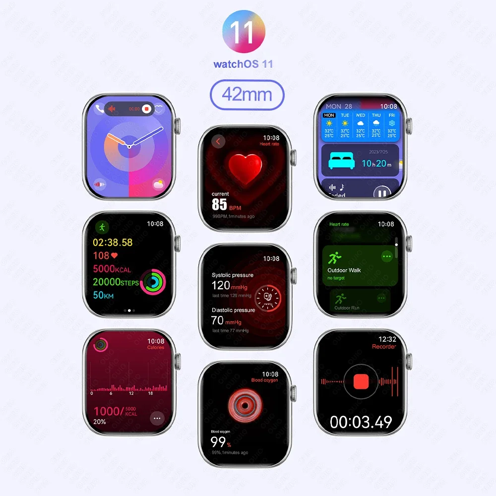 Новые DT Watch X Mini Smart Watch 3D Menu Video TWS AI Голосовой компас Спорт Тест здоровья Музыка 1,85 дюйма AMOLED Женские умные часы