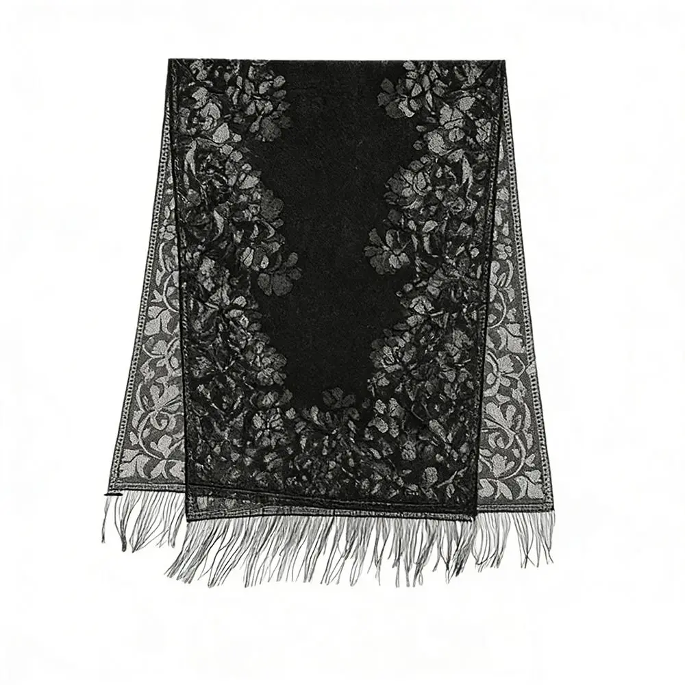 

Fashion Tassel Patchwork Women Tulle Shawl Hollow V-Neck Cardigans Evening Prom Cape Multicolored Lace Scarf Shawl Cosplay