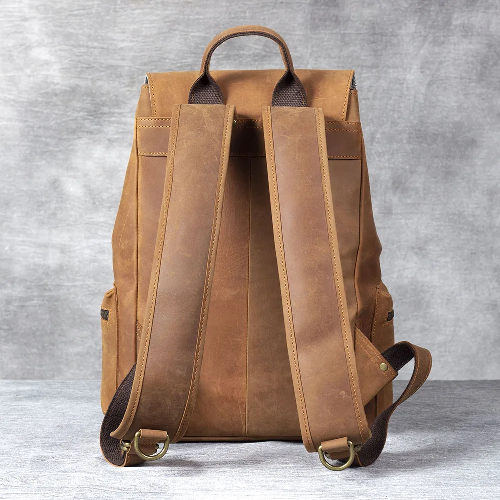 S.WORKER Vintage Echtleder-Rucksack Laptop-Tasche Lässiger Crazy-Horse-Leder-Schulrucksack – Detail 18