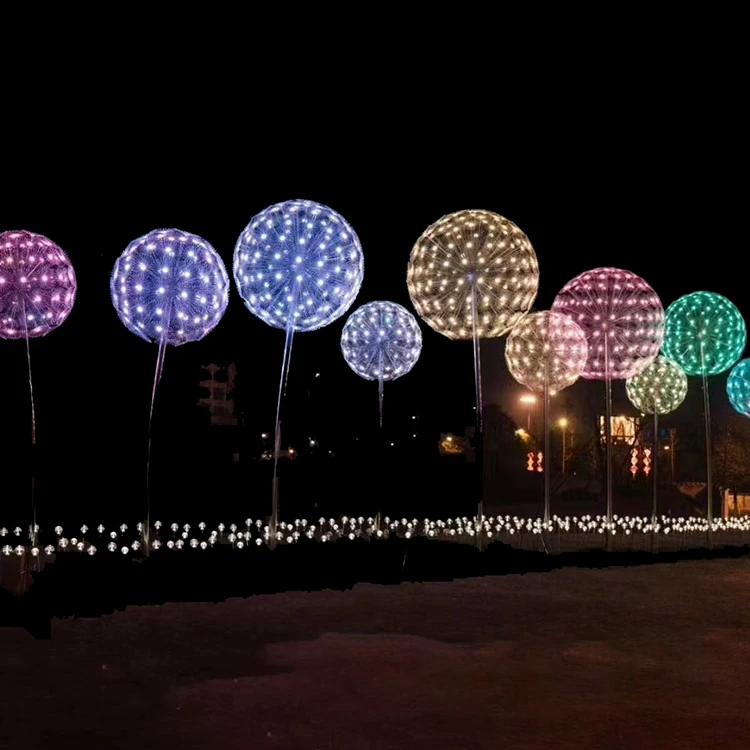 

Fiber Optic Light Outdoor Waterproof RGB Colorful LED Dandelion Lights for Park Square Garden Lawn Decorative Landscape Lighting