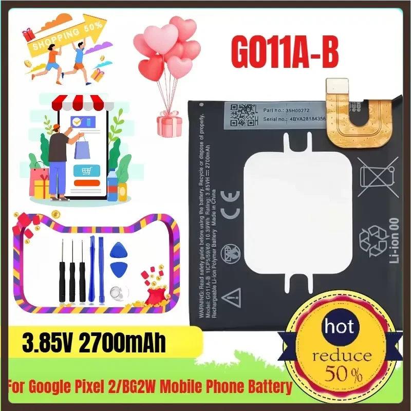 2700mAh Suitable for Google Pixel 2/BG2W Mobile Phone Battery G011A-B