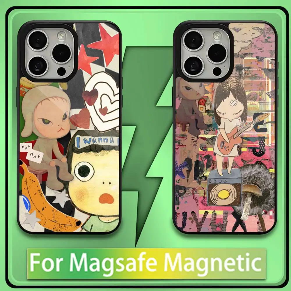 

Cute Y-Yoshitomo Nara Phone Case For iPhone 16,15,14,13,12,11,Plus,Pro,Max,Mini Soft Magesafe Magnetic Wireless Charge