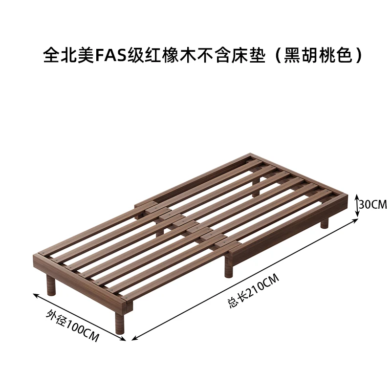 All solid wood, sofa bed, oak, modern, simple, pull-out, expansion bed, small apartment