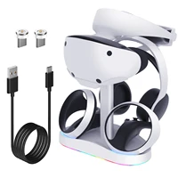 Base de carga del controlador para estación de carga PS5 VR2 con soporte para auriculares VR soporte de pantalla cargador del controlador PS VR2 para PSVR2