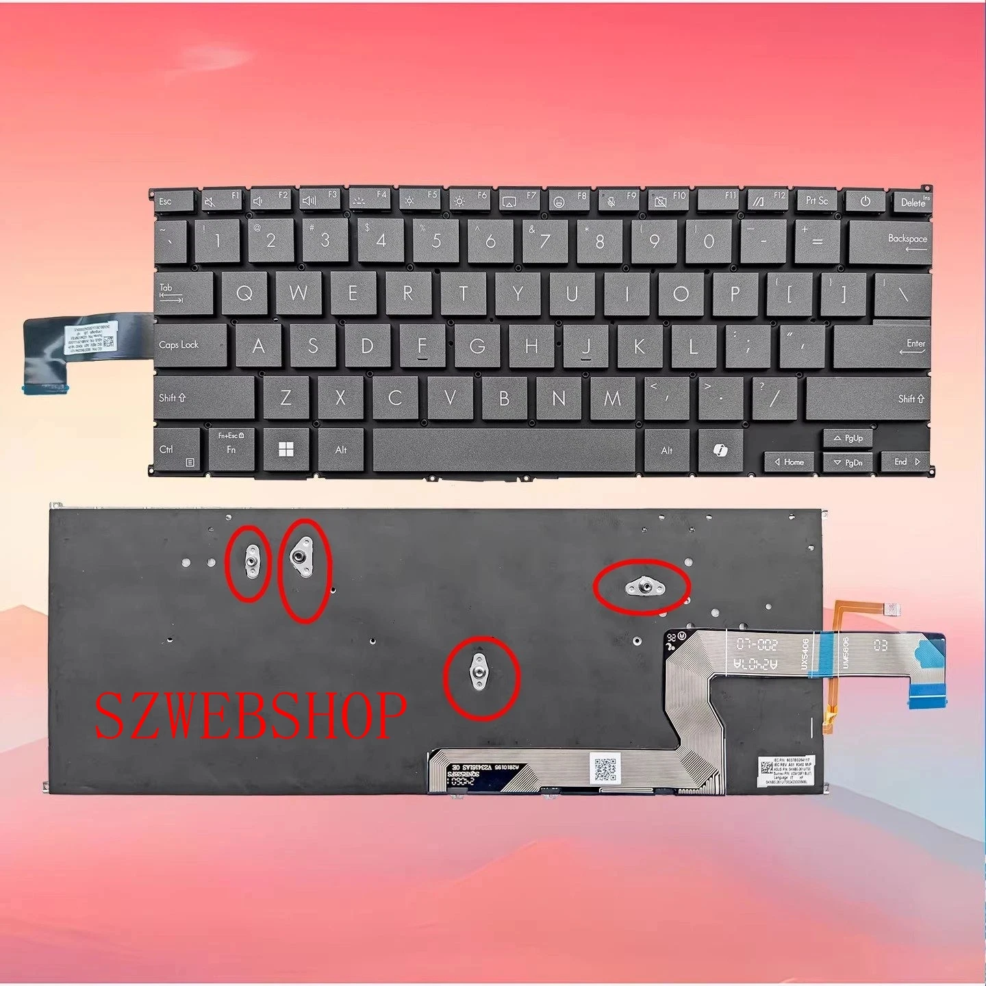 

New Laptop For Asus Zenbook S 16 UM5606 UM5606W UX5606SA UX5606 Keyboard US White W Backlit