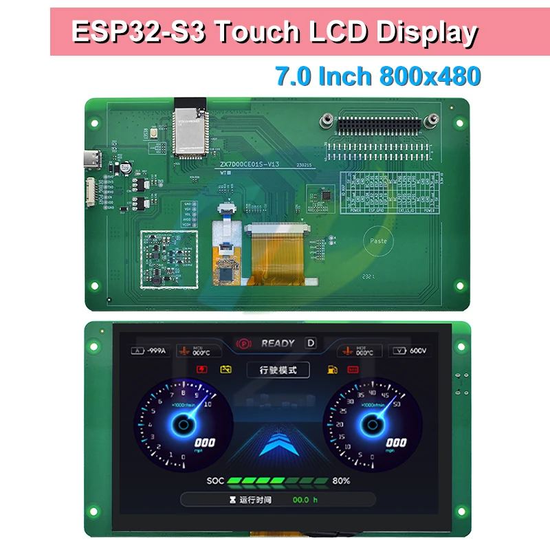 7.0 Inch 800x480 Capacitive Touch Screen LCD Display With RGB Interface ESP32-S3 Module With Built-in 16MB SPI Flash & 8MB PSRAM