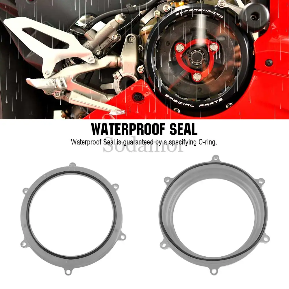 For Ducati Panigale 1199 / 1199S / 1199R / 1199SL (2012-2017) Clutch Transparent Engine Side Protection Cover Refitted Aluminum