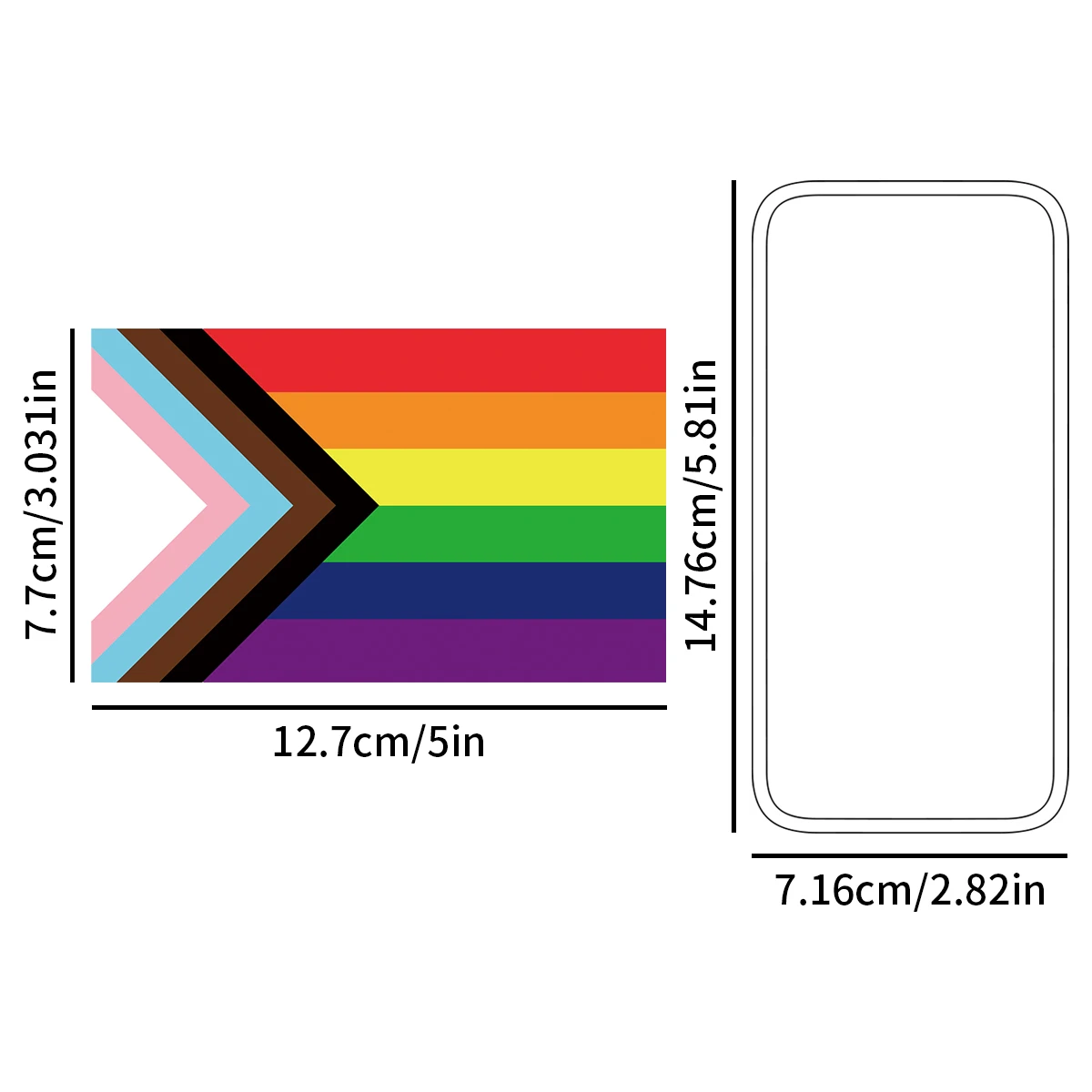 10pcs/pack Progress Pride Rainbow Flag Stickers for Cup Laptop Progress Pride Flag Sticker Car Motorcycle Letter Box Stickers