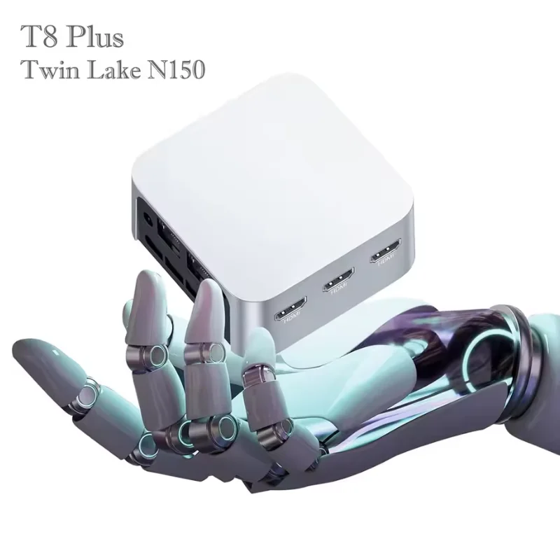 T8 Plus Intel 12th Twin Lake N150 Quad Core Mini PC 512GB SSD Windows 11 16GB LPDDR5 Dual Gigabit Port WiFi5 BT4.2 4K HD Mini PC