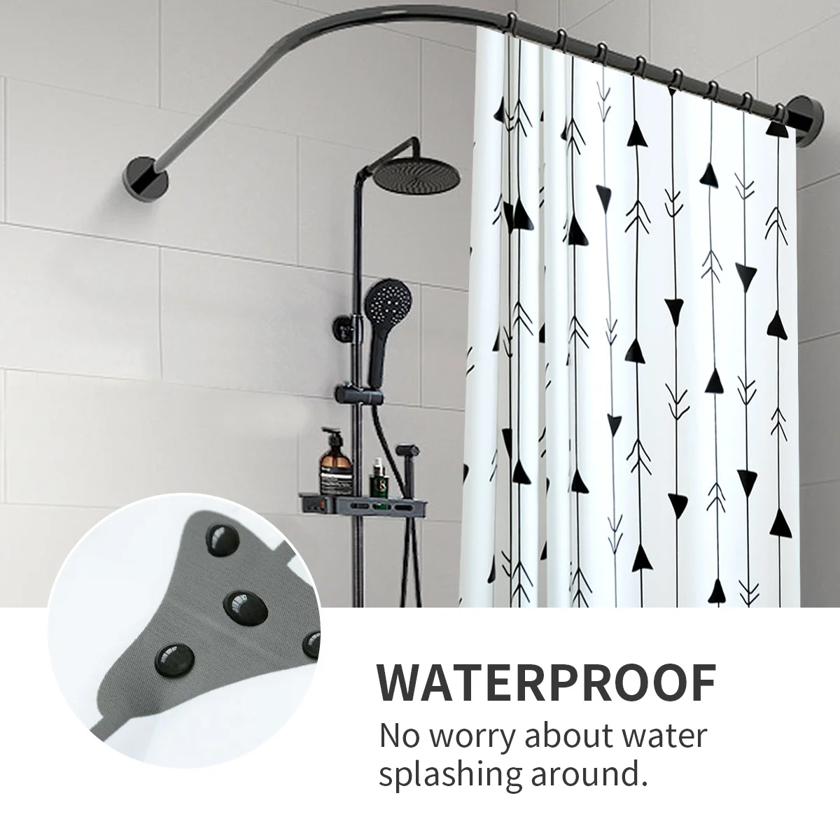 

1 set Waterproof Shower For Bathroom Mildewproof Toilet Curtain Modern Design Household Shower Curtain