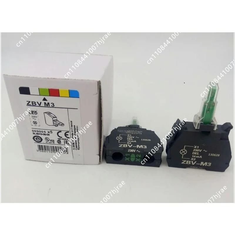Indicator Light Module ZBVM3 ZBV-M3 Green AC230V XB4 XB5 Compatible Lamp Base New Part Unit Accessory 5pcs