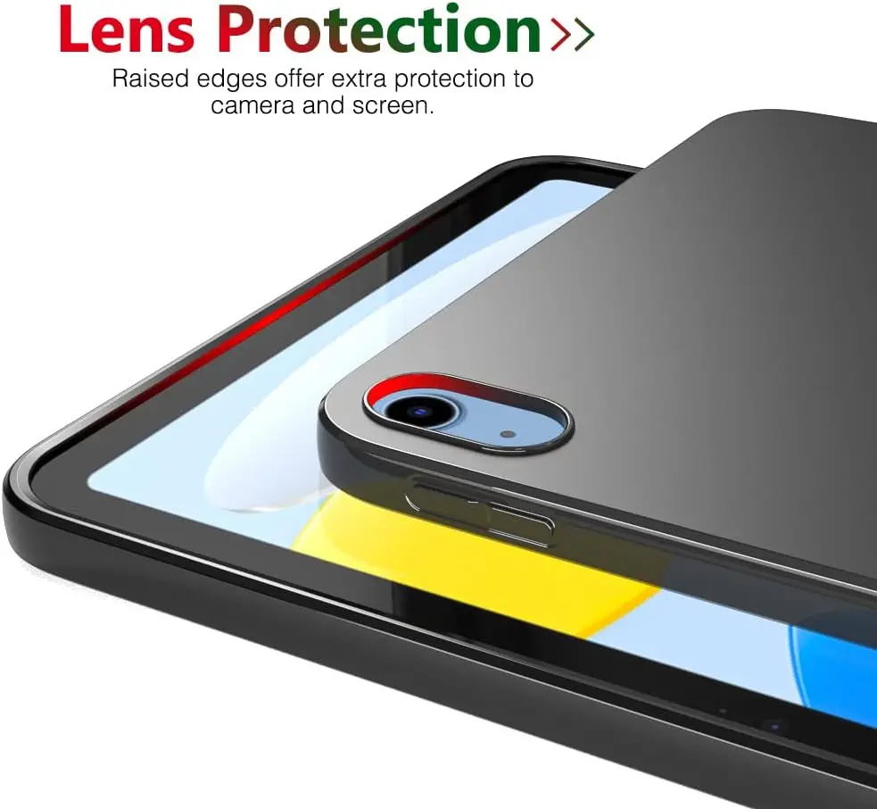 Soft Case For iPad 10th 11th Generation A16 2025 2022 10.9'' 11'' Flexible Silicone TPU Black Protective Shell Back Cover
